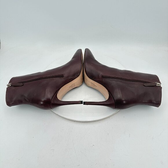 Schutz Women Size 9B Dark Brown Leather Side Zip Pointed Toe Ankle Heel Boot - Picture 6 of 11